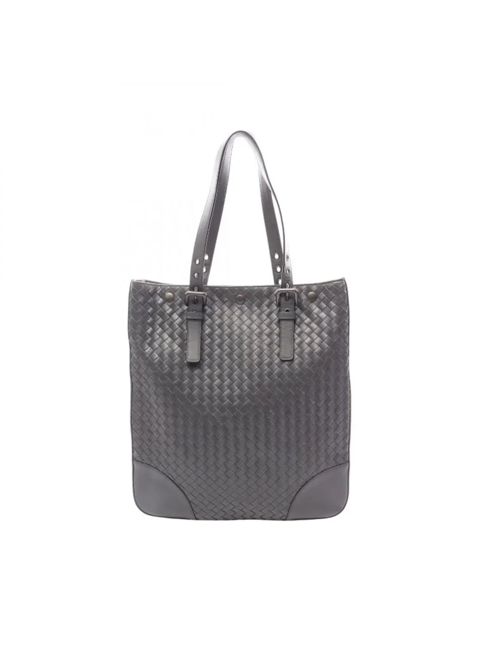 Bottega Veneta Tote Bag Intrecciato VN Acattle Dark Gray Leather